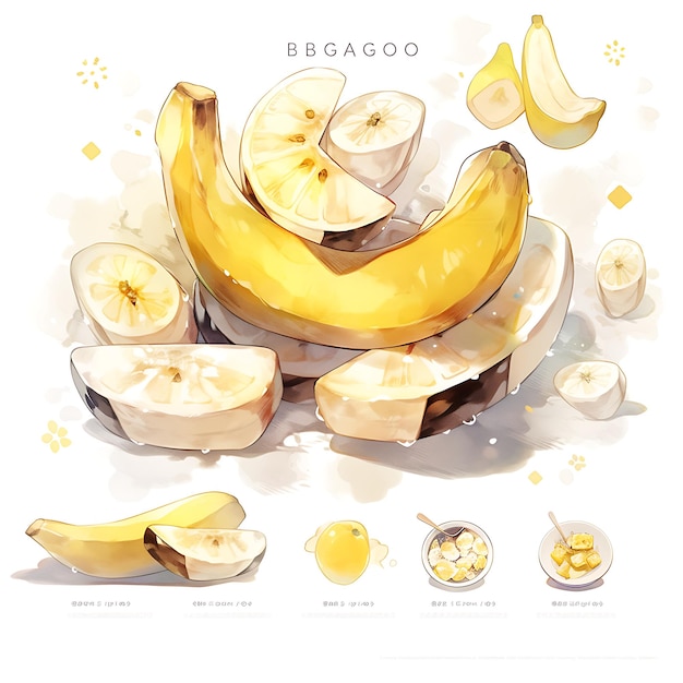 Photo captivating watercolor fruit drawings for a playful and colorful experience