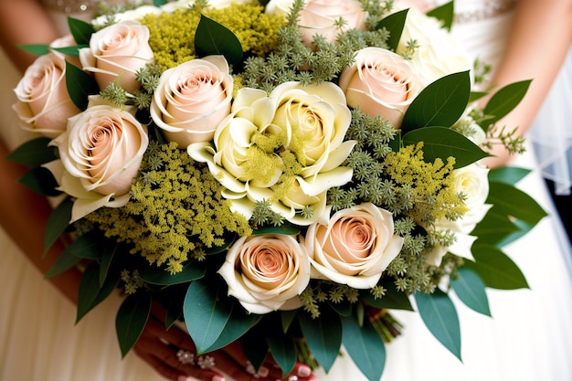 A Captivating Wedding Bouquet for Forever LoveEternal Blooms Generative AI
