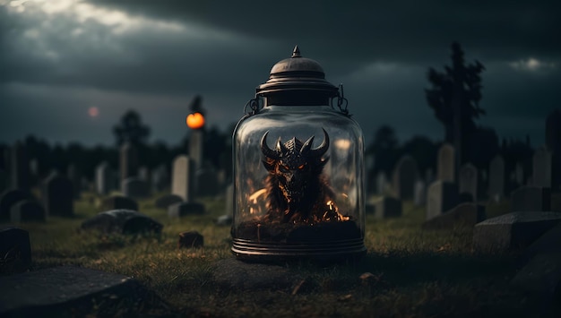 Captive Malevolence this Halloween Demon Terror Contained in Glass Ancient Cemeteries