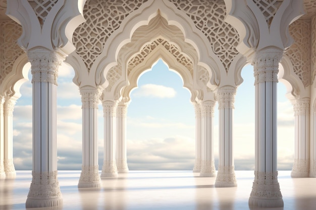 イスラム教のアーチの建築の美しさを捉える 00012 03
