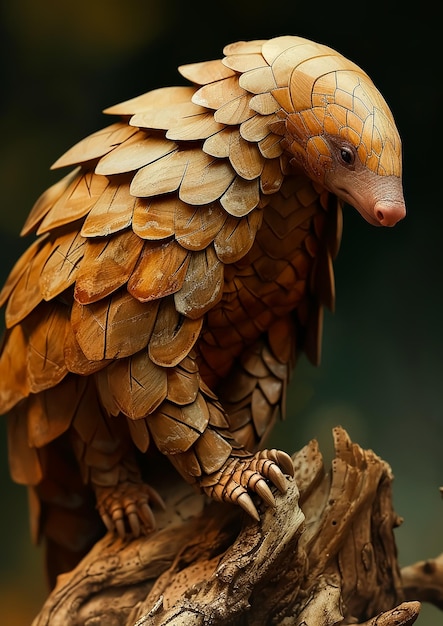 Capture the beauty of a pangolin isolated macro shot Perfect for conservation themes