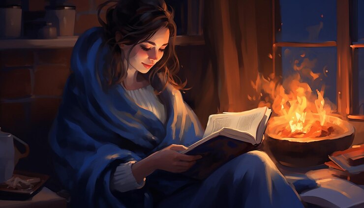 Photo capture a cozy indoor scene on blue monday