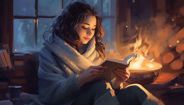 Photo capture a cozy indoor scene on blue monday