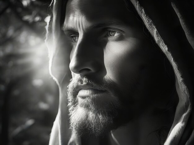 Photo capture the divine essence of jesus christ through evocative photography portraying christ in a mom