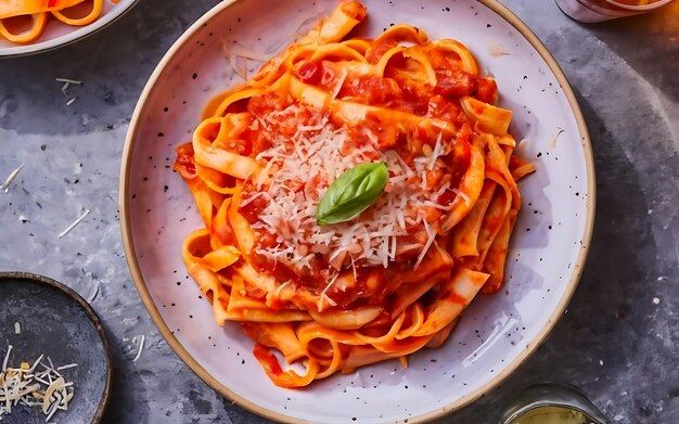 Capture the essence of Amatriciana in a mouthwatering food photography shot