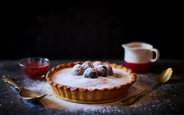 Передайте суть пирога Bakewell Tart на аппетитной фотографии еды.