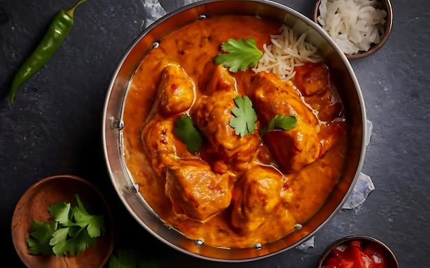 Capture the essence of Butter Chicken in a mouthwatering food photography shot