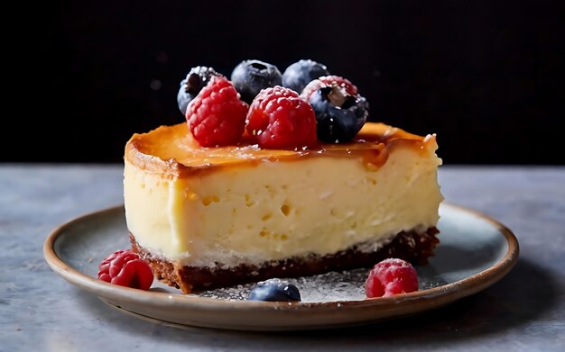 Capture the essence of Cheesecake in a mouthwatering food photography shot