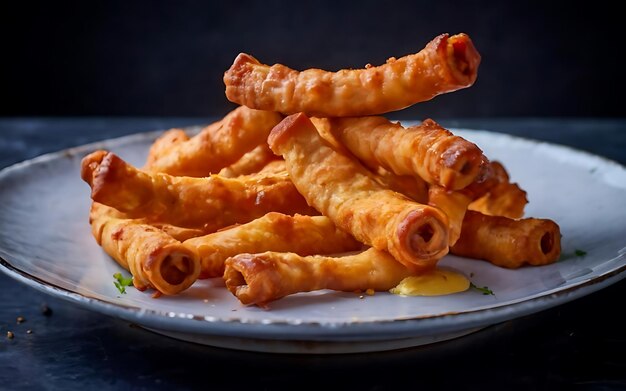 Photo capture the essence of chicharron in a mouthwatering food photography shot