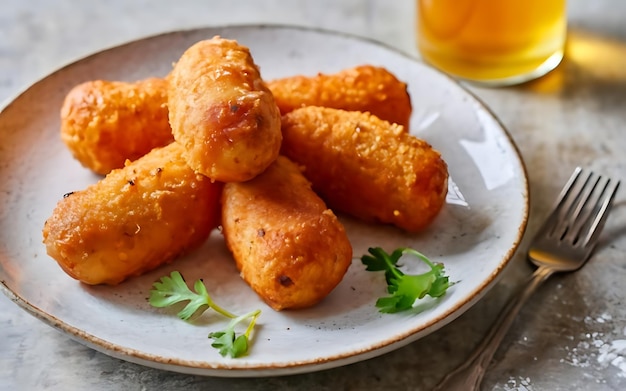 Capture the essence of Croquetas in a mouthwatering food photography shot