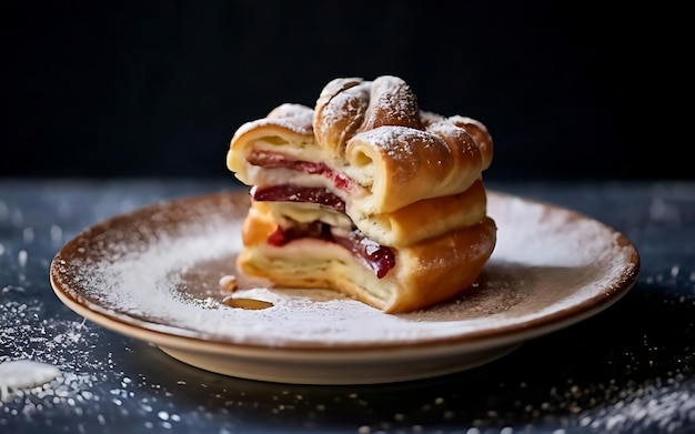 Capture the essence of Danish Pastry in a mouthwatering food photography shot