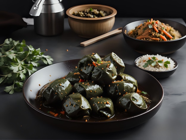 Dolma의 본질을 입맛있는 음식 사진 촬영으로 포착하십시오.