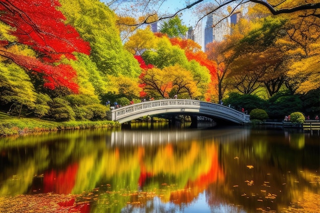 Capture the essence of fall central park in new york city come alive with vibrant hues