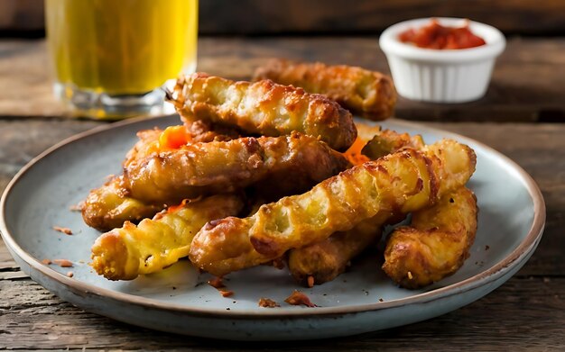 Capture the essence of Fried Pickles in a mouthwatering food photography shot