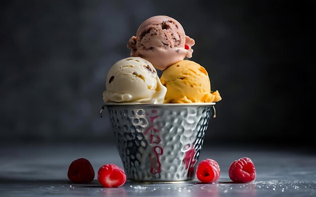 Capture the essence of Ice Cream in a mouthwatering food photography shot