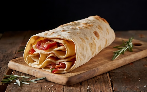 Capture the essence of Lavash in a mouthwatering food photography shot