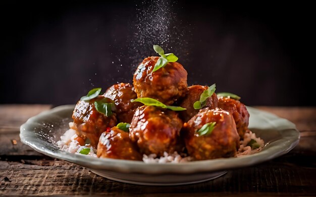 Capture the essence of Meatballs in a mouthwatering food photography shot