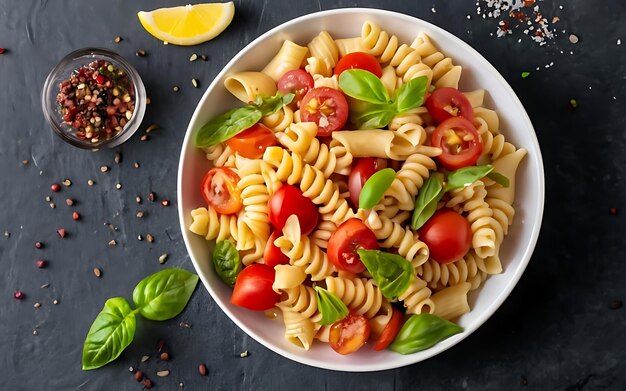 Capture the essence of Pasta Salad in a mouthwatering food photography shot