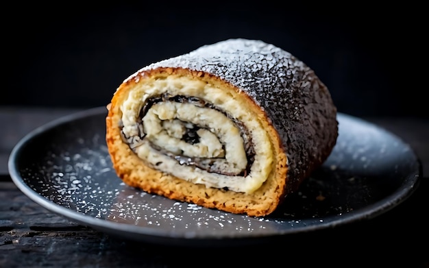 Capture the essence of Poppy Seed Roll in a mouthwatering food photography shot