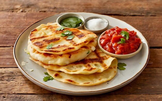 푸푸사 (Pupusas) 의 본질을 맛있는 음식 사진으로 포착하세요.