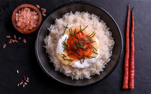 Photo capture the essence of rice in a mouthwatering food photography shot