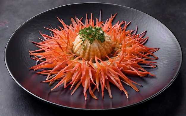 Photo capture the essence of sea urchin in a mouthwatering food photography shot