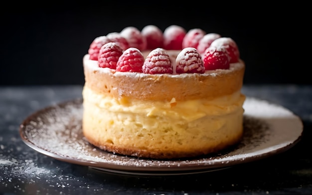 Capture the essence of Sponge Cake in a mouthwatering food photography shot