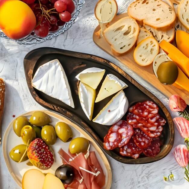 Capture the essence of a summer picnic with a picturesque charcuterie board
