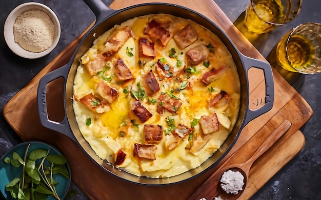 Photo capture the essence of tartiflette in a mouthwatering food photography shot