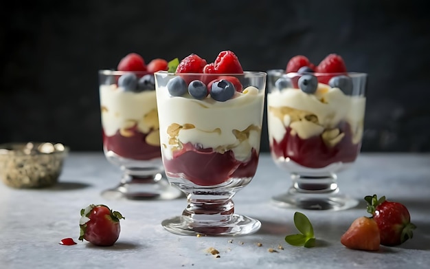 Уловите суть Trifle в аппетитной фотографии еды