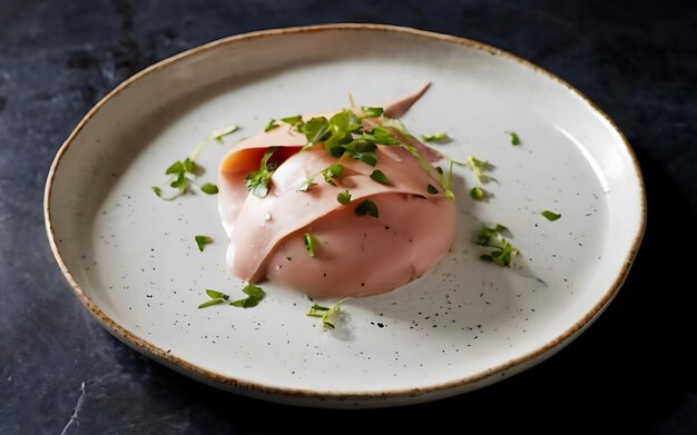 Photo capture the essence of vitello tonnato in a mouthwatering food photography shot
