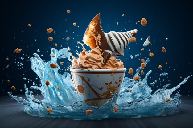 Capture the excitement and energy of ice cream blue