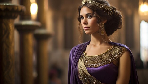 Photo capture an image of an actress portraying byzantine empress zoe porphyrogenita