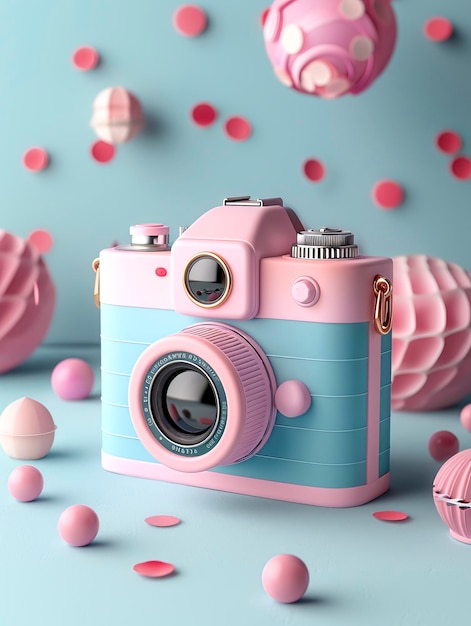 Photo capture memories with our stylish camerathemed gift card perfect for men and women featuring pastel colors and 3d illustrations get yours today