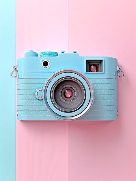 Photo capture the moment stylish gift card giveaway with 3d camera illustration in pastel tones for men and women