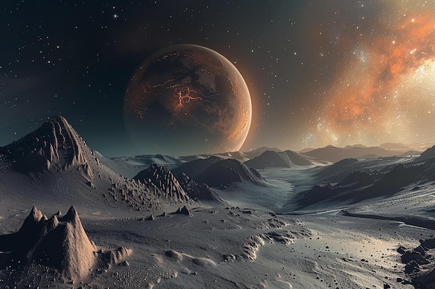 Capture the otherworldly beauty of alien moons thr generative ai
