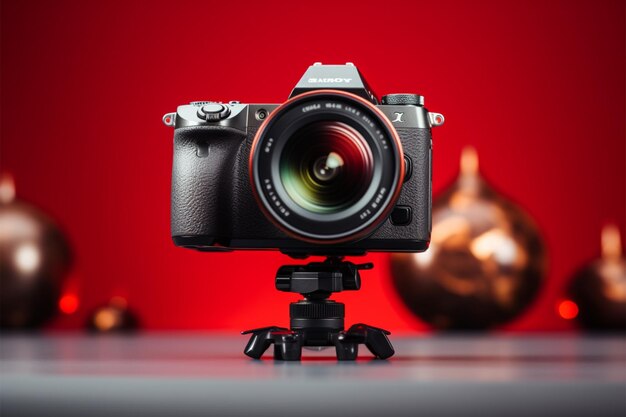 Capture your blog content with a camera on a red tripod