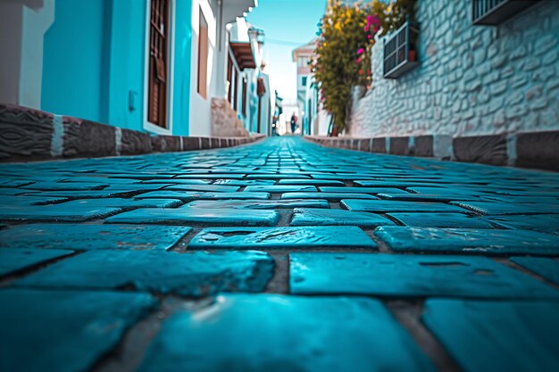 Captured Blue Tiled Street