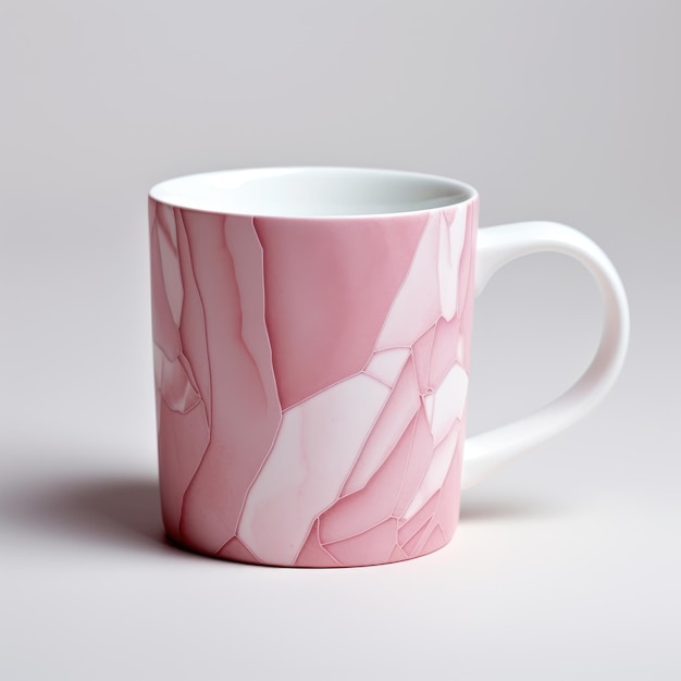 Capturing Beauty Photographic Pink Patterned Mug on a Crisp White Background