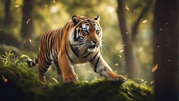 Capturing the Beauty of Wildlife Celebrating World Animal Day with Stunning Tiger Stock Photo