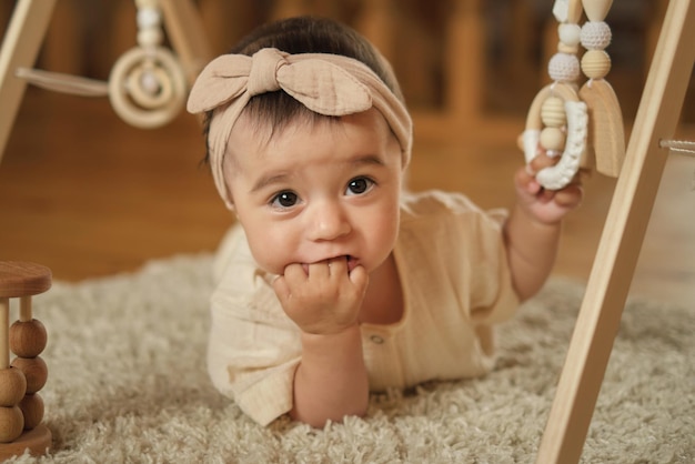 Capturing candid moments the photo captures the innocence of early childhood as a oneyearold finds