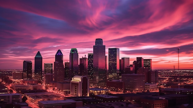 Capturing the Dallas Skyline at Dusk Urban Elegance