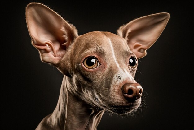 Photo capturing the elegance and grace of italian greyhounds on a dark background