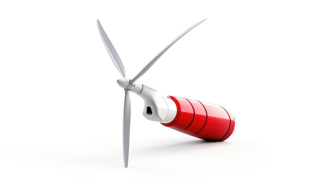 Photo capturing the essence of a portable wind turbine charger in exquisite detail isolated on white background