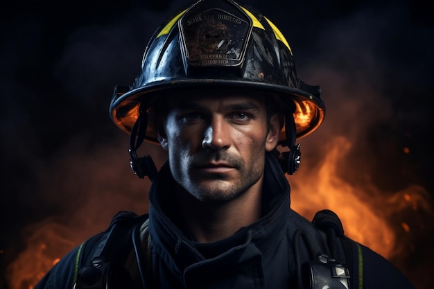 Capturing a Fireman39s Image in Turnout Attire Generative AI