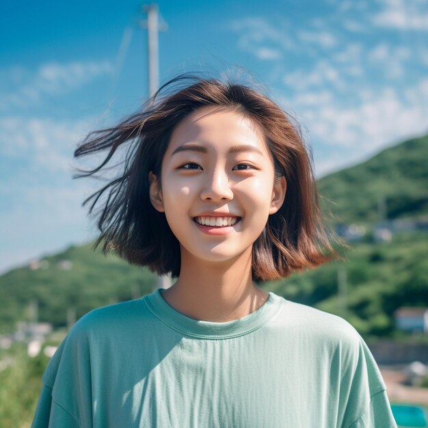 Capturing the joy and beauty of a happy korean model