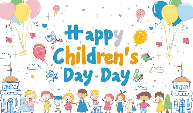 Capturing Joy Masterful Vector Illustrations for Childrens Day Celebrations