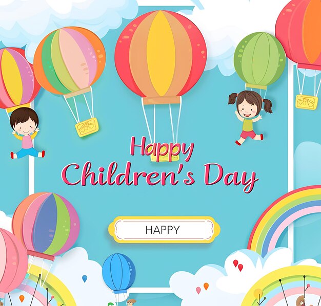 Photo capturing joy masterful vector illustrations for childrens day celebrations