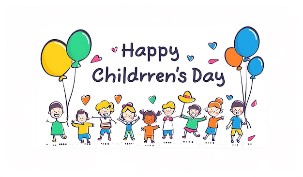 Photo capturing joy masterful vector illustrations for childrens day celebrations