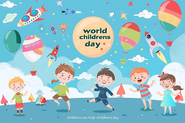 写真 capturing joy masterful vector illustrations for childrens day celebrations